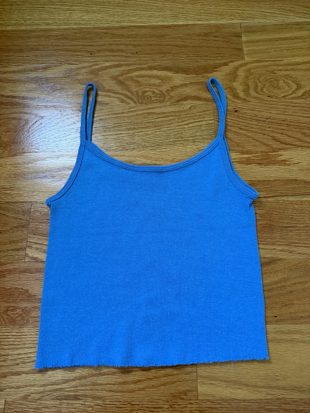 Brandy Melville Bright Blue Ribbed Spaghetti Strap Cami